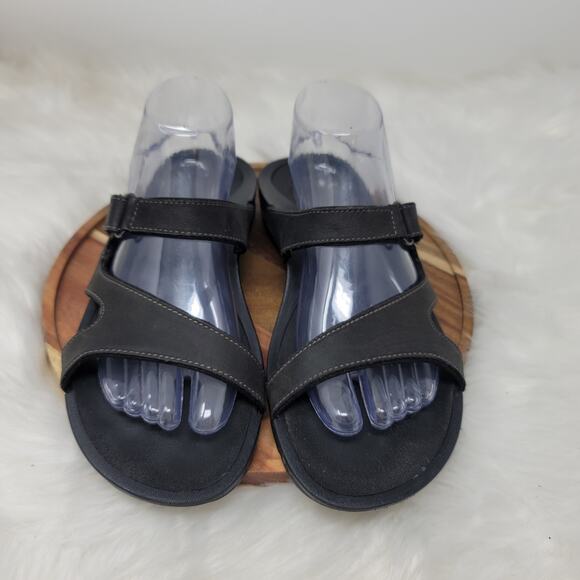 Abeo Bio System Loma Slides Sandals Black Women's Neutral Footbed 10 - Picture 1 of 8